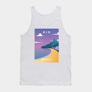 Rio/Rio de Janeiro, Brazil - Retro travel minimalist poster Tank Top